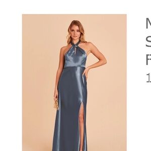 Birdy Grey Slate Blue Halter Maxi Dress